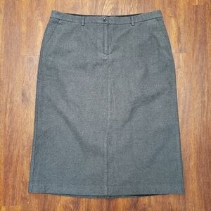 LL Bean Sz. 18W Women's Classic Fit Long Midi Skirt Cotton Charcoal Gray Lined